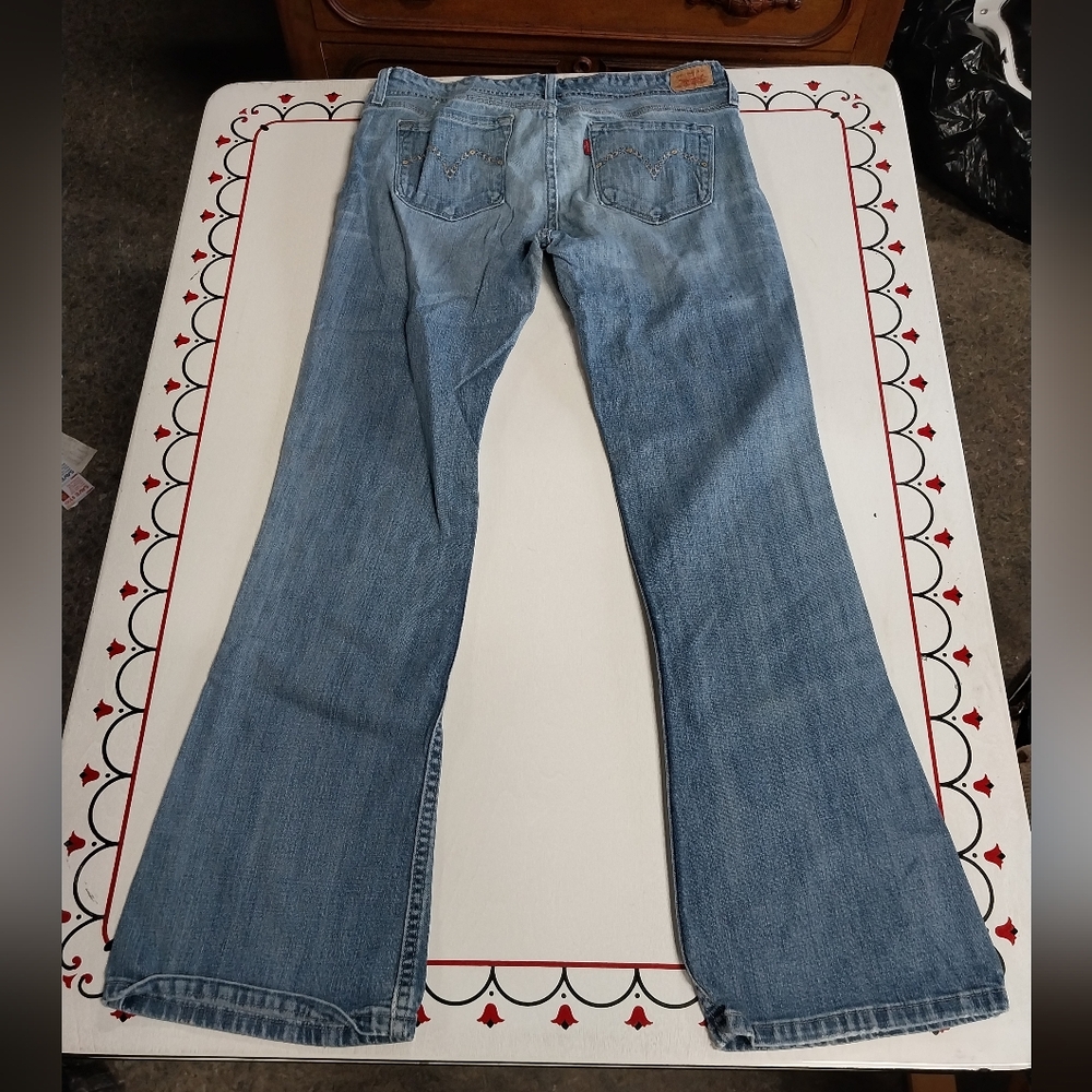 Levi's Blue Flare Leg Jeans Classic Denim - Picture 5 of 5